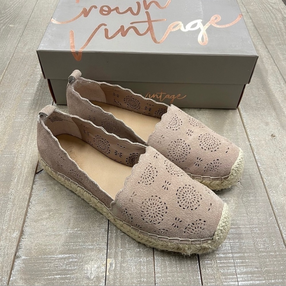 🆕✨Crown Vintage✨Leather “Clove” Mauve Espadrille✨
